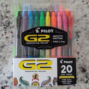 Pilot G2 Retractable Multi Color Gel Ink Pens Fine Point Color 0.7mm 20 Count